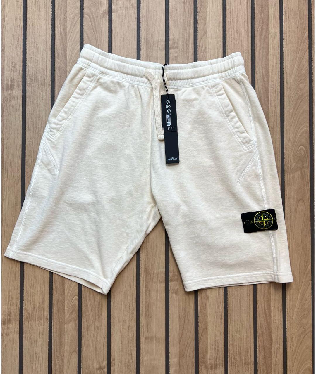 STONE ISLAND Бежевые хлопковые шорты, фото 5
