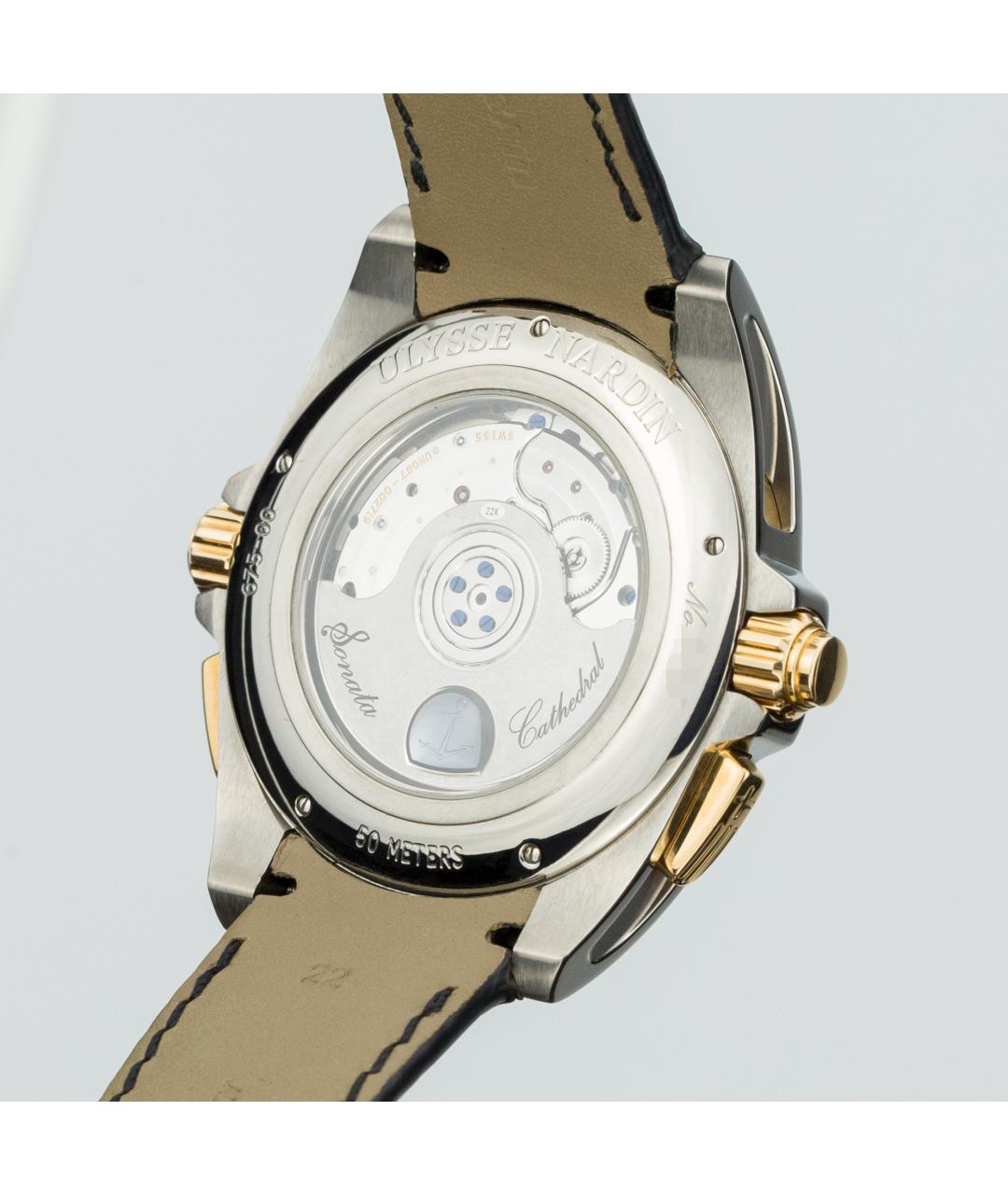Ulysse Nardin Черные часы из желтого золота, фото 3