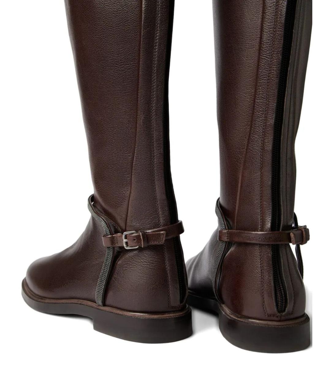 BRUNELLO CUCINELLI Коричневые кожаные ботинки, фото 3