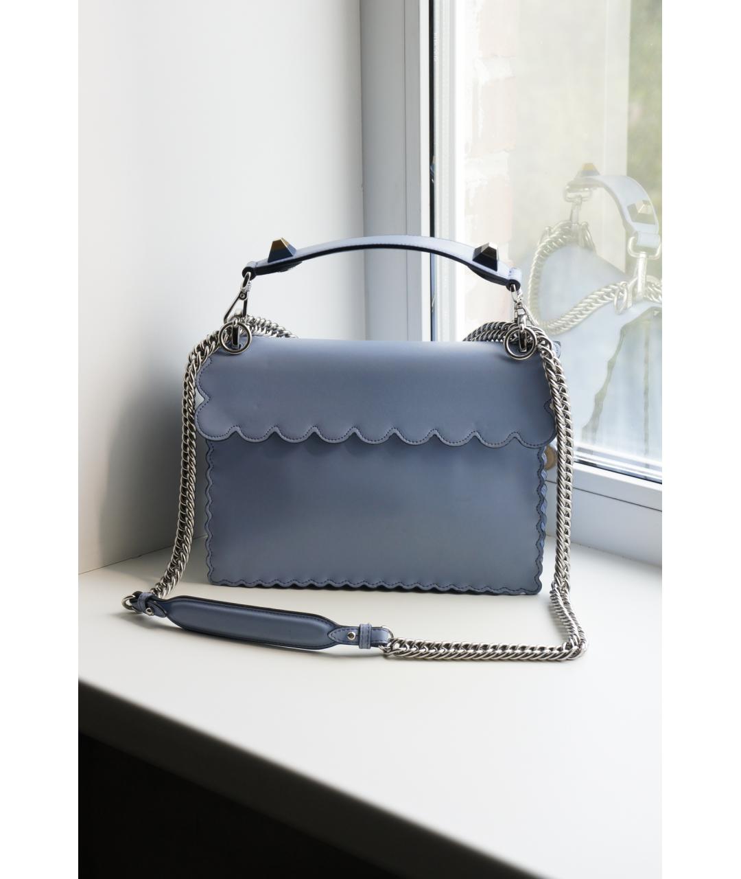 FENDI Голубая кожаная сумка через плечо, фото 4