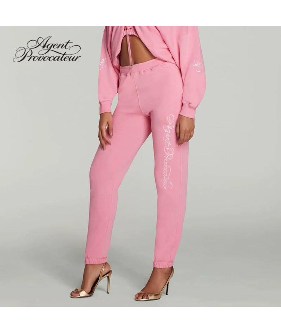 AGENT PROVOCATEUR Розовые хлопковые спортивные брюки и шорты, фото 2