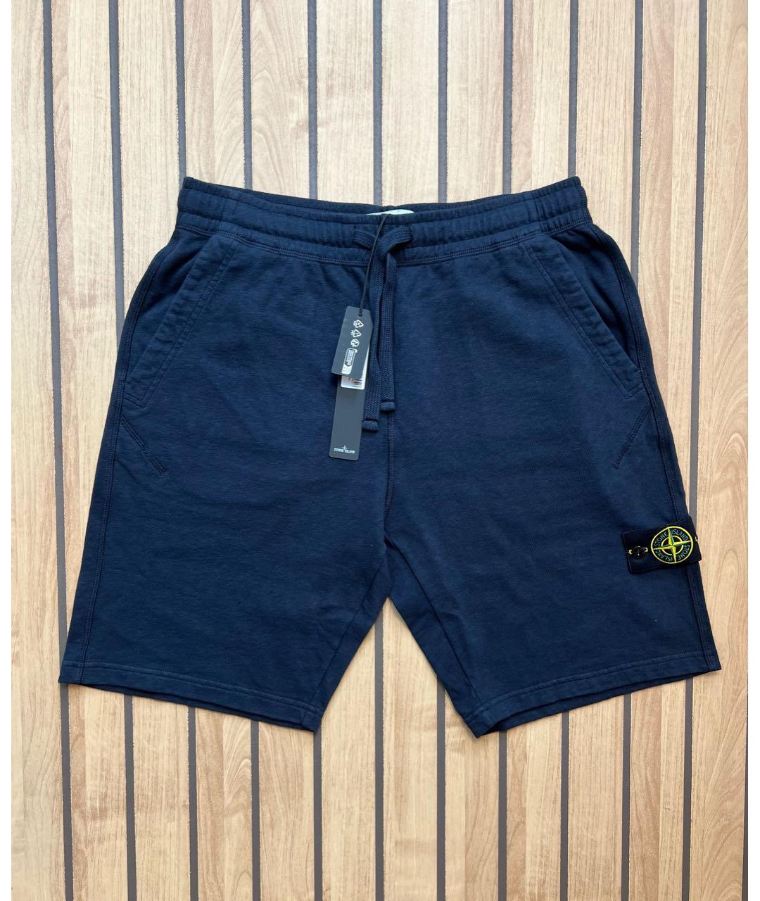 STONE ISLAND Темно-синие хлопковые шорты, фото 5