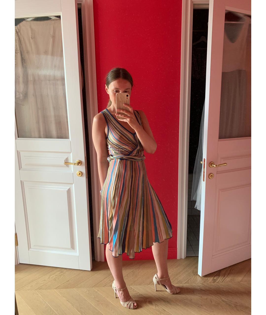 M MISSONI Мульти вискозное коктейльное платье, фото 9