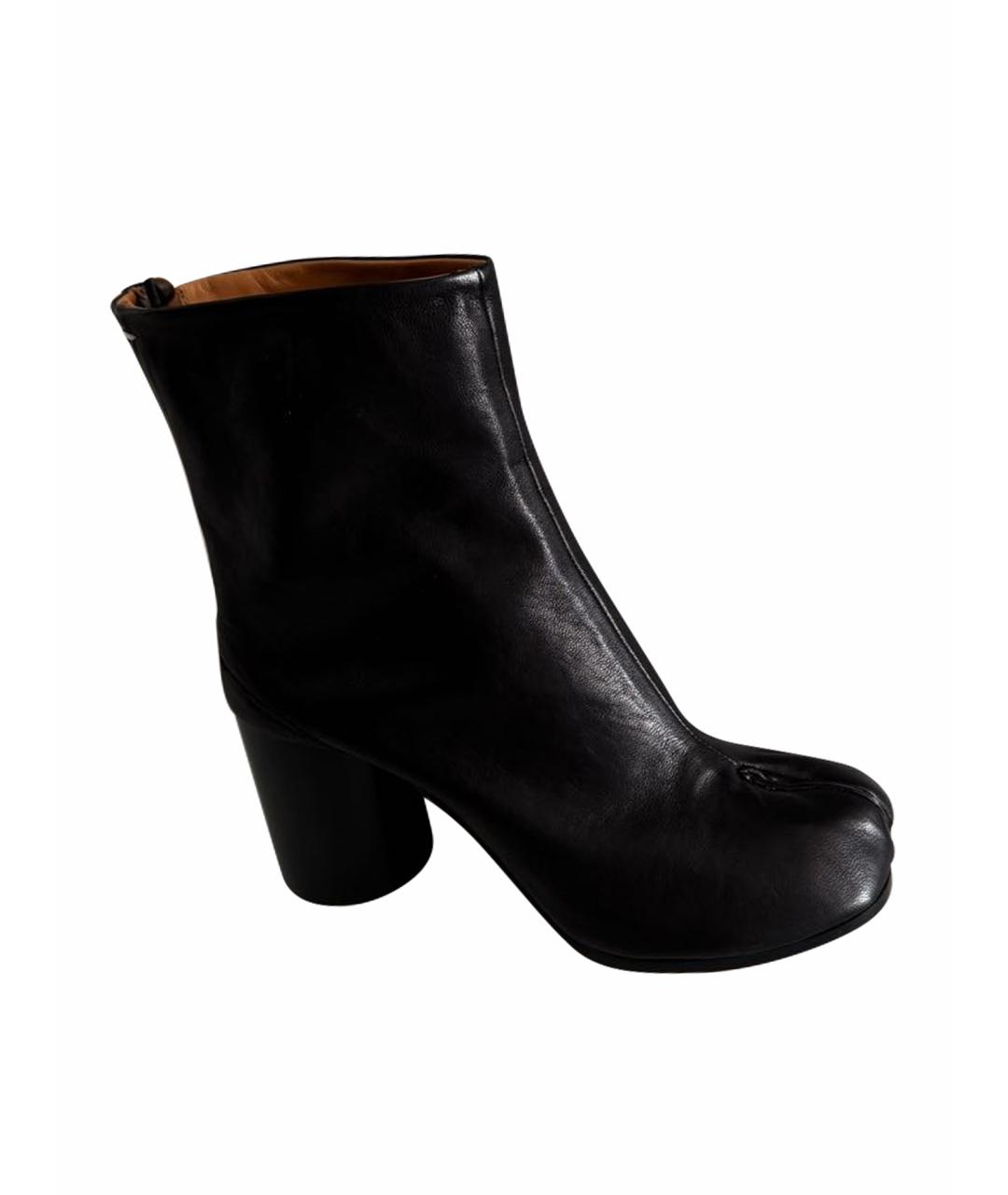 MAISON MARGIELA Черные кожаные ботильоны, фото 1