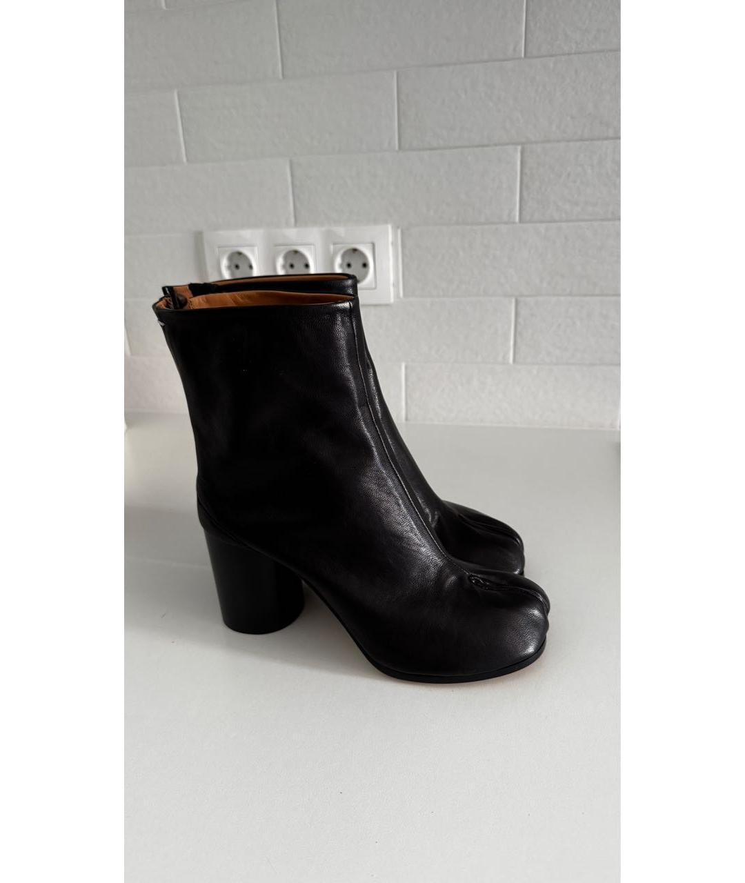 MAISON MARGIELA Черные кожаные ботильоны, фото 8