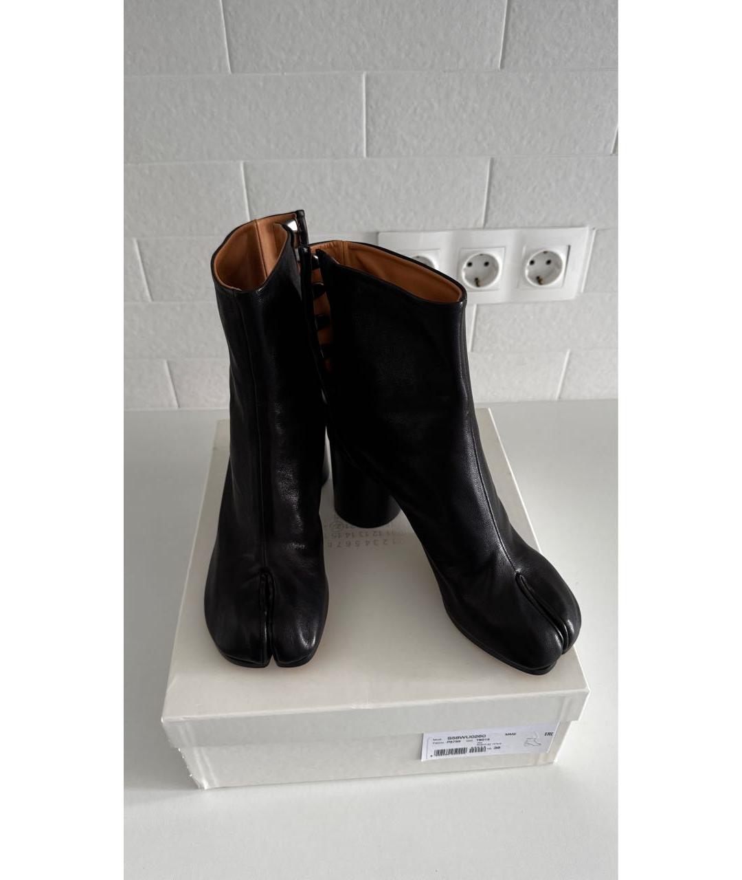 MAISON MARGIELA Черные кожаные ботильоны, фото 5