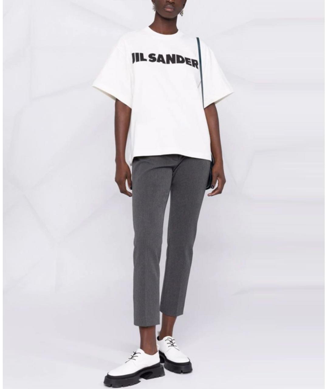 JIL SANDER Белая хлопковая футболка, фото 3