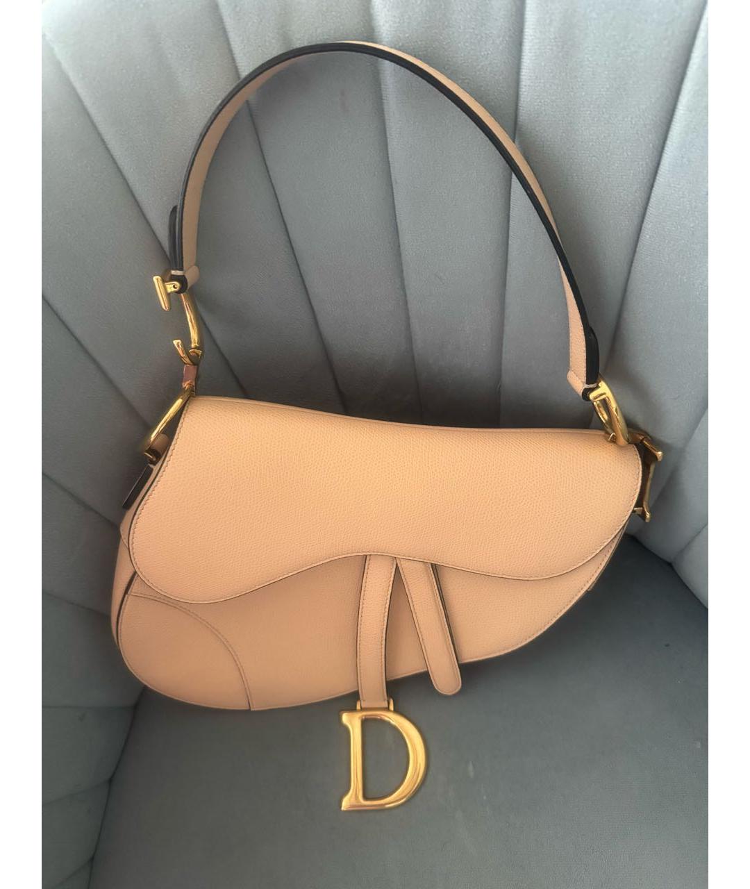 CHRISTIAN DIOR Розовая кожаная сумка с короткими ручками, фото 5