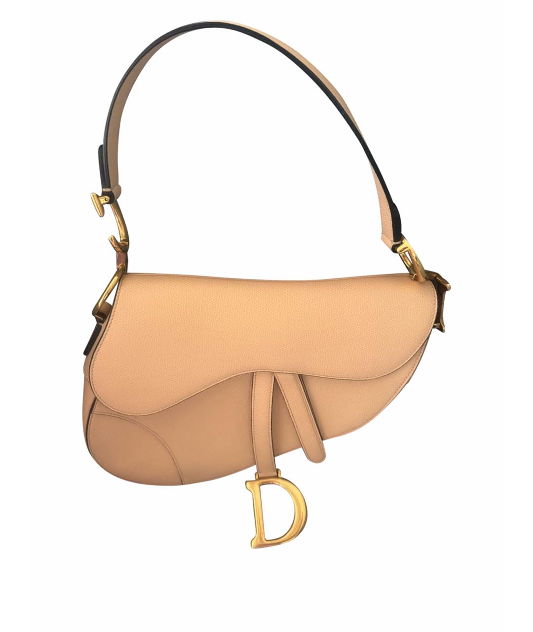 CHRISTIAN DIOR Розовая кожаная сумка с короткими ручками, фото 1