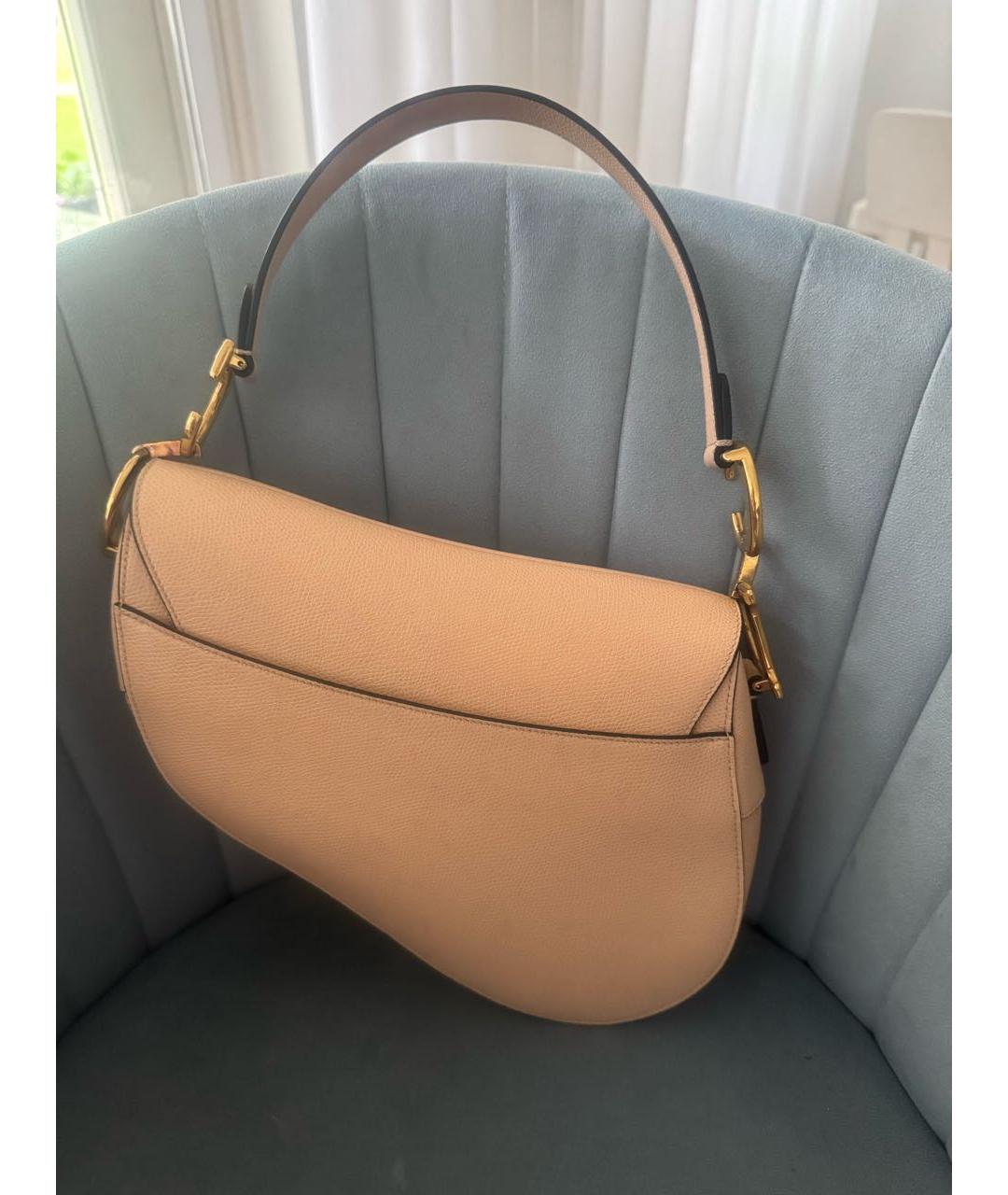 CHRISTIAN DIOR Розовая кожаная сумка с короткими ручками, фото 4
