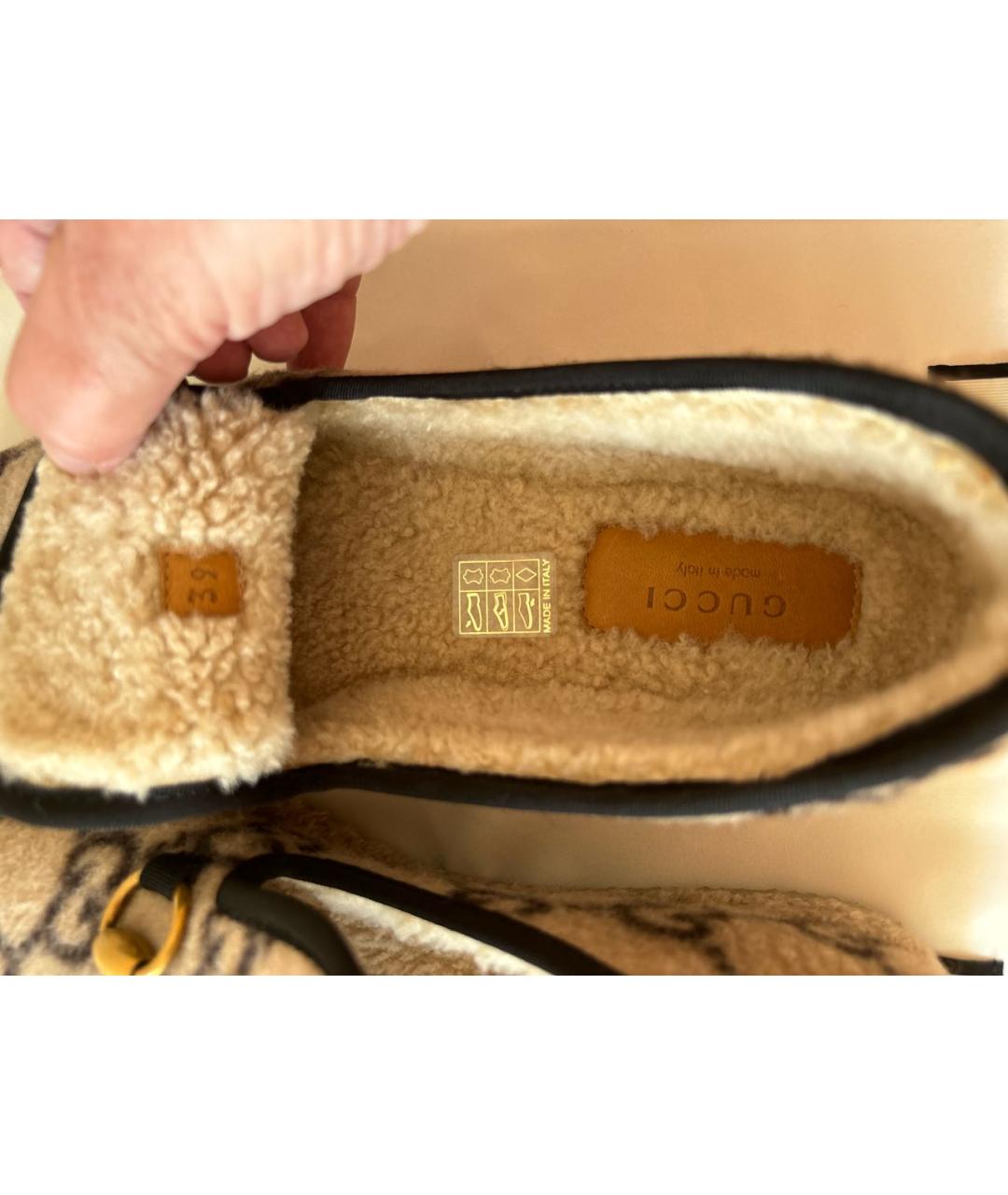 GUCCI Бежевые лоферы, фото 5