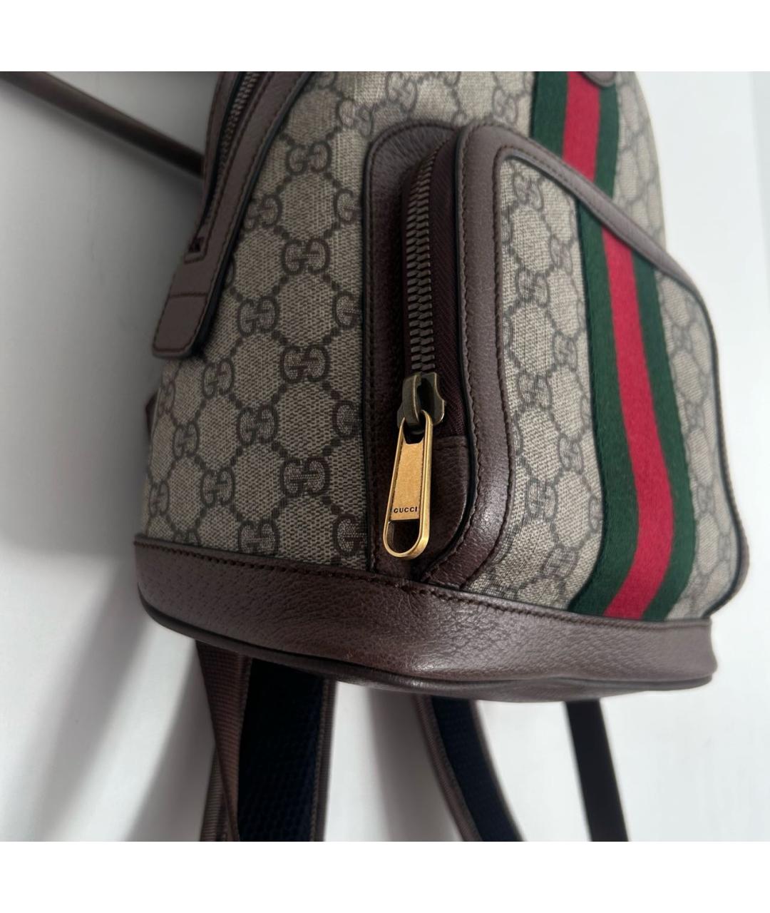 GUCCI Коричневый кожаный рюкзак, фото 2