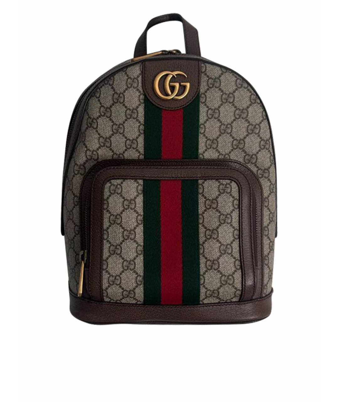 GUCCI Коричневый кожаный рюкзак, фото 1