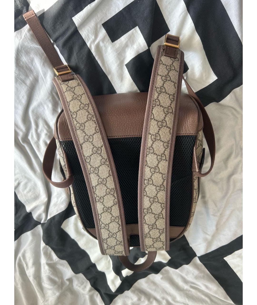 GUCCI Коричневый кожаный рюкзак, фото 3