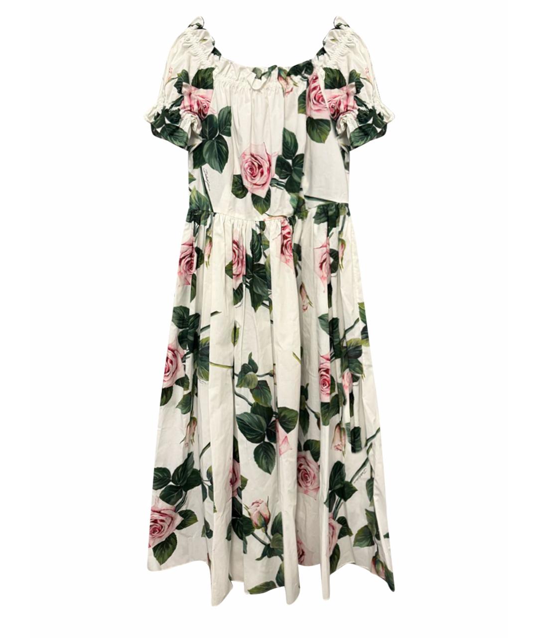 DOLCE&GABBANA Белое хлопковое повседневное платье, фото 1