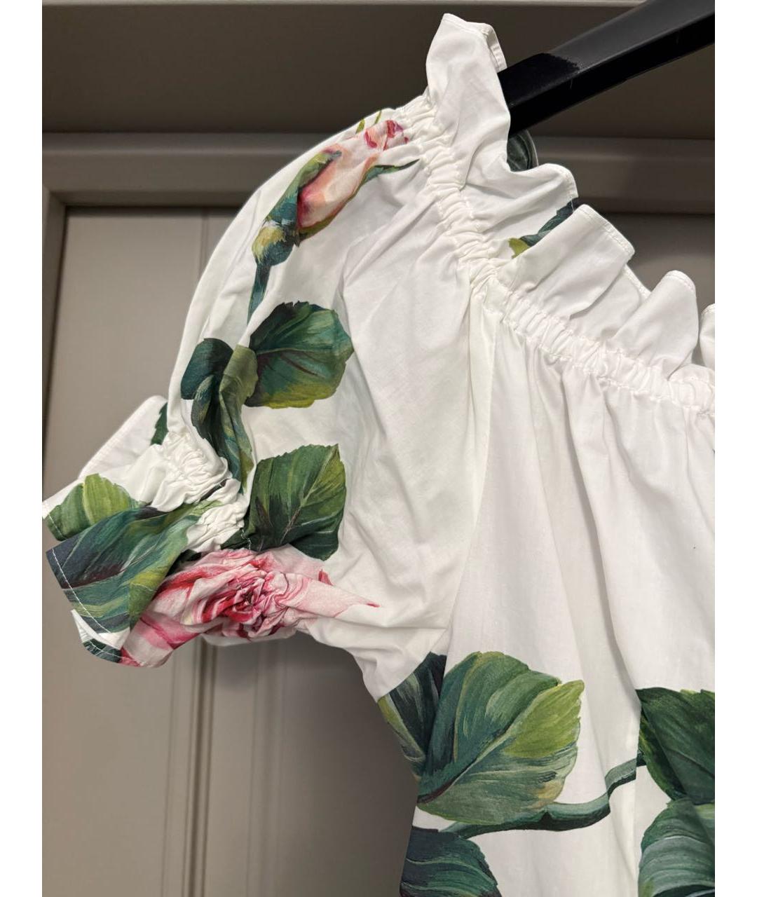 DOLCE&GABBANA Белое хлопковое повседневное платье, фото 3