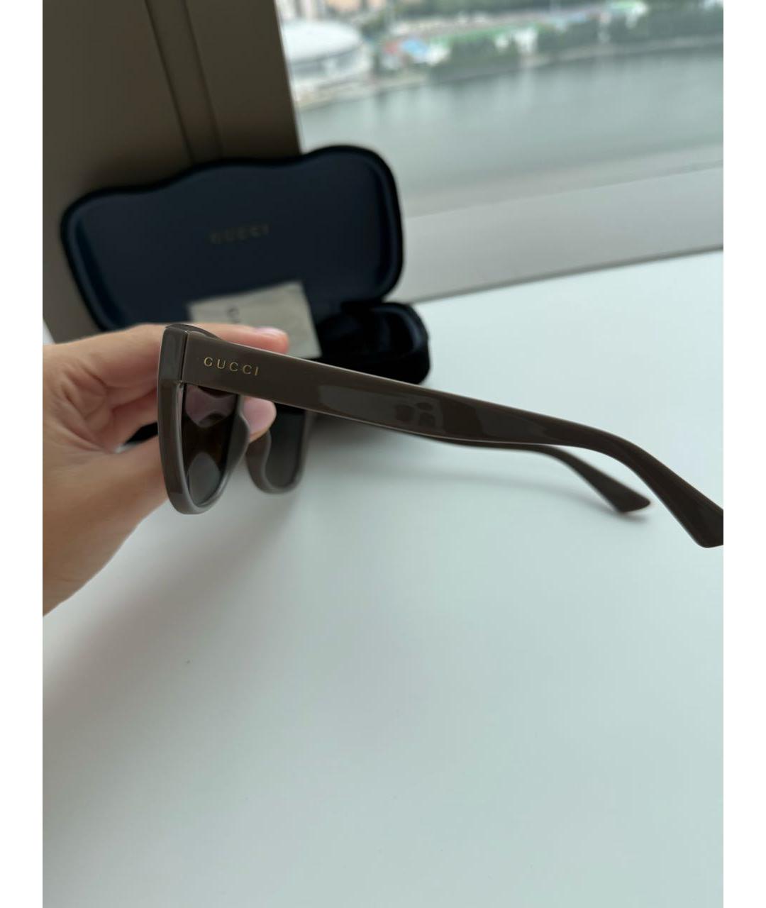 GUCCI Серые пластиковые солнцезащитные очки, фото 4