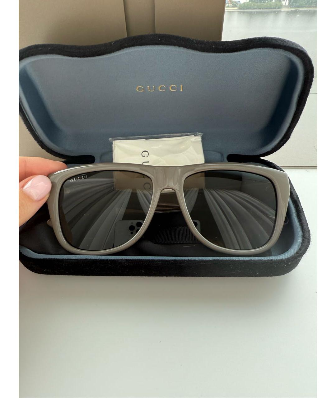 GUCCI Серые пластиковые солнцезащитные очки, фото 2