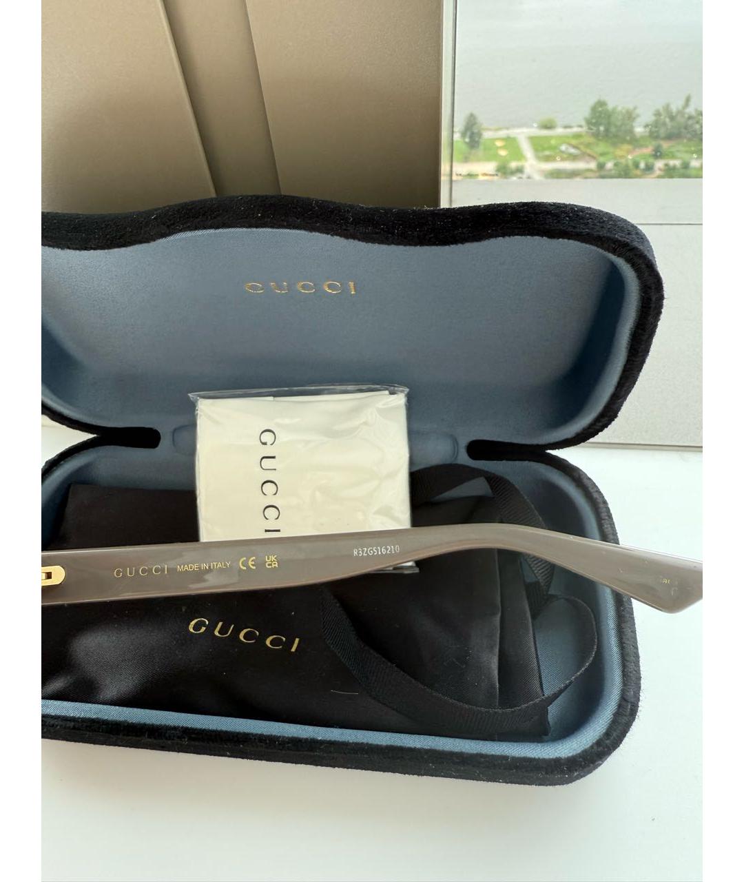 GUCCI Серые пластиковые солнцезащитные очки, фото 3