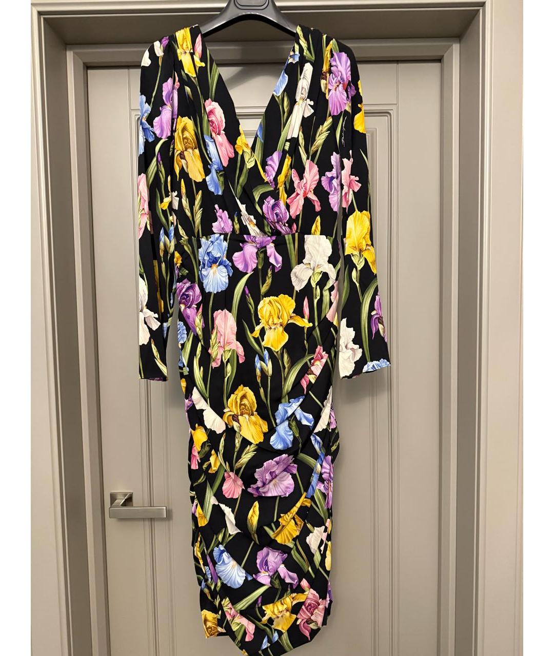 DOLCE&GABBANA Черное шелковое коктейльное платье, фото 5
