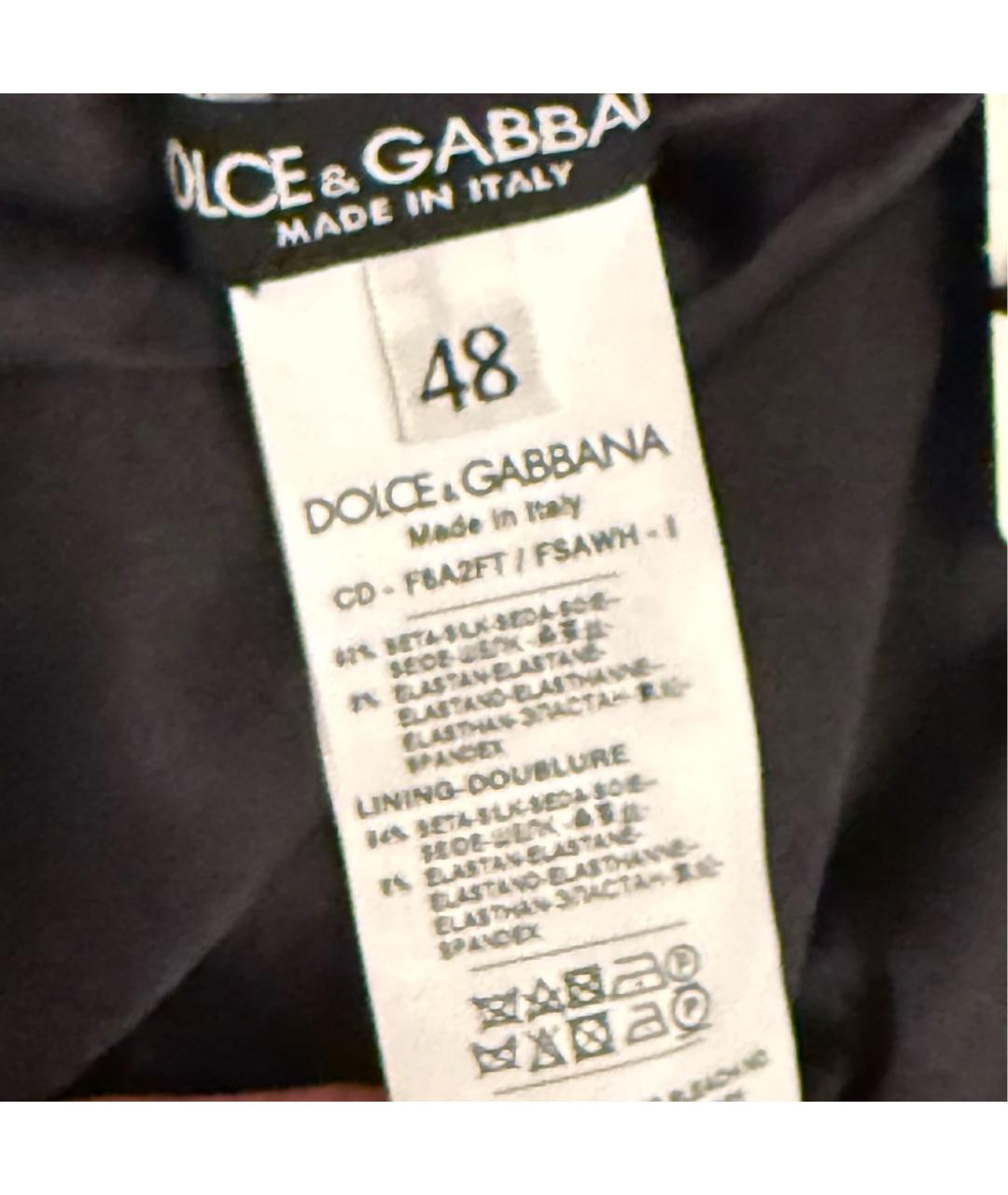 DOLCE&GABBANA Черное шелковое коктейльное платье, фото 4