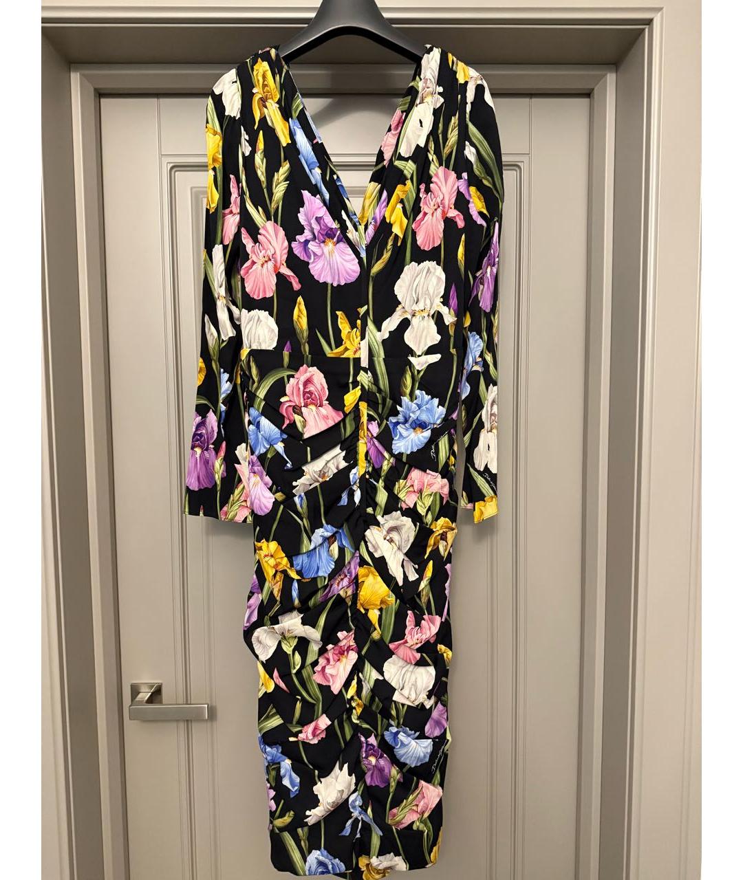 DOLCE&GABBANA Черное шелковое коктейльное платье, фото 2