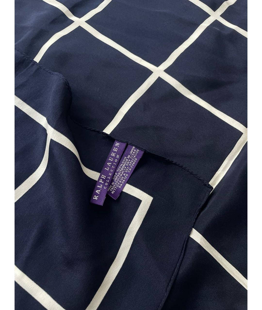 RALPH LAUREN PURPLE LABEL Темно-синий шелковый платок, фото 4