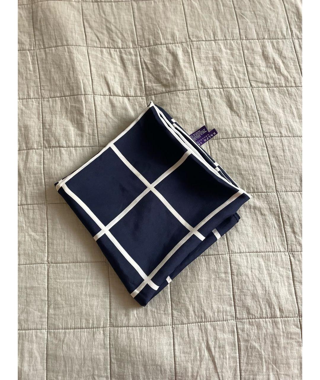 RALPH LAUREN PURPLE LABEL Темно-синий шелковый платок, фото 7