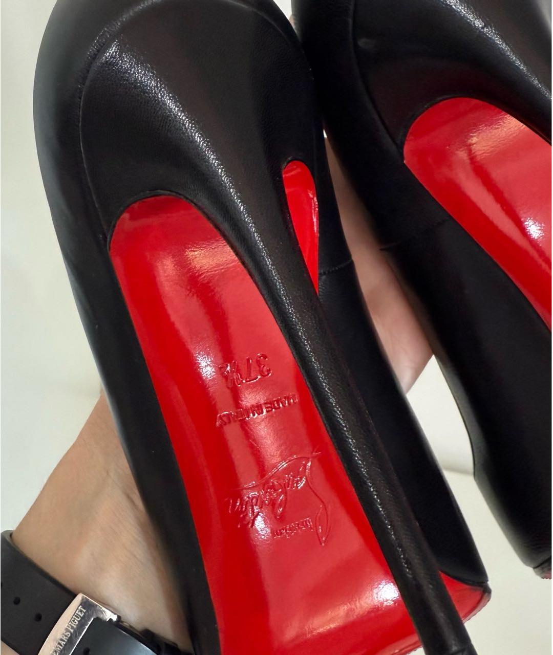 CHRISTIAN LOUBOUTIN Черные кожаные туфли, фото 6