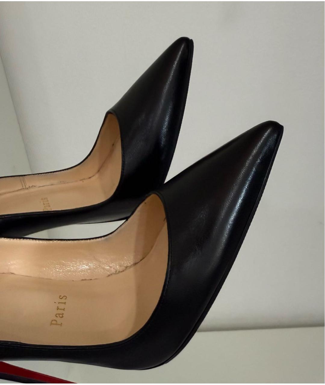 CHRISTIAN LOUBOUTIN Черные кожаные туфли, фото 4