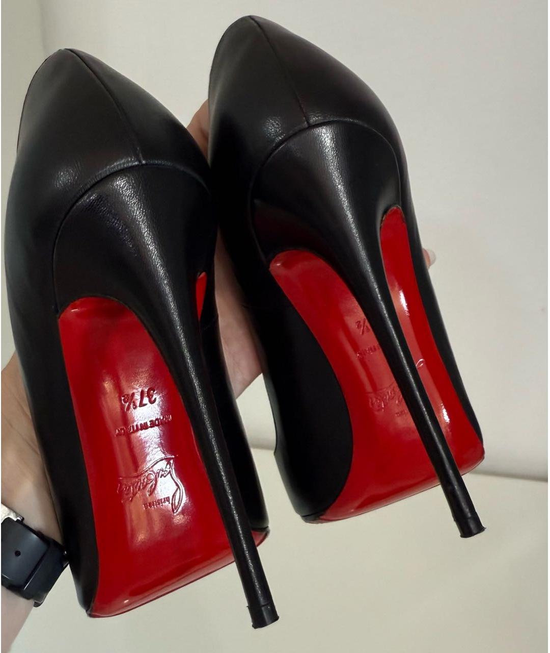 CHRISTIAN LOUBOUTIN Черные кожаные туфли, фото 5
