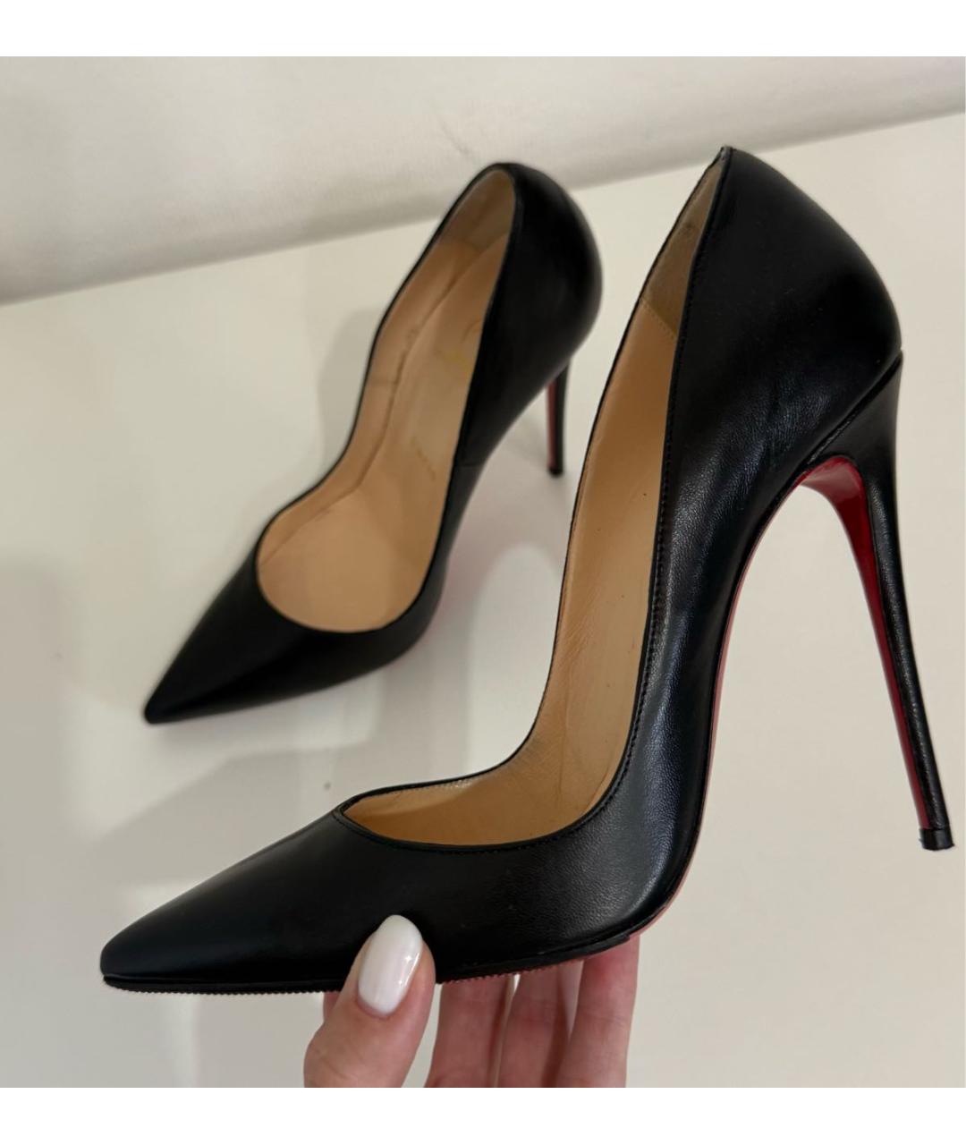CHRISTIAN LOUBOUTIN Черные кожаные туфли, фото 3