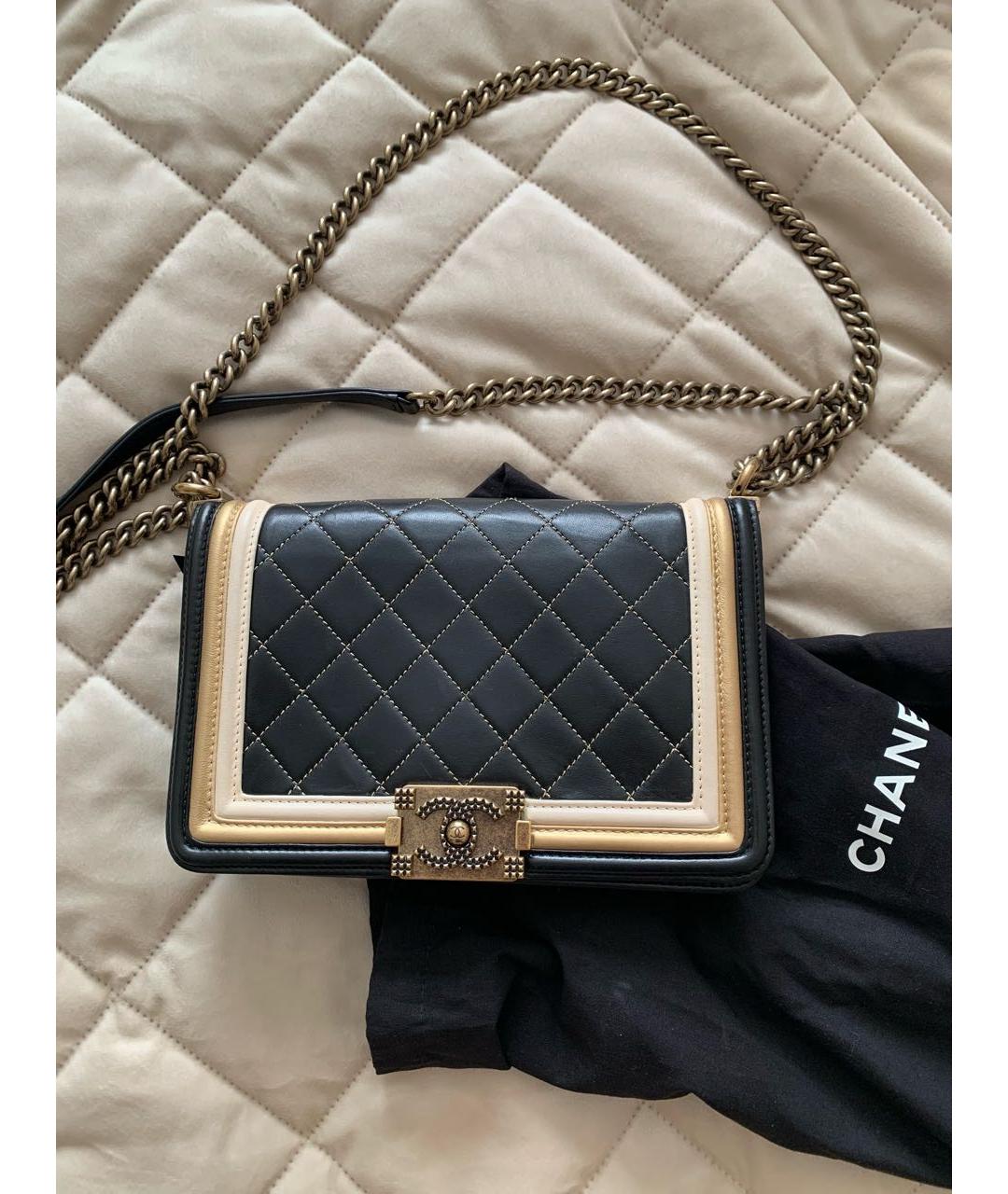 CHANEL Черная кожаная сумка через плечо, фото 8