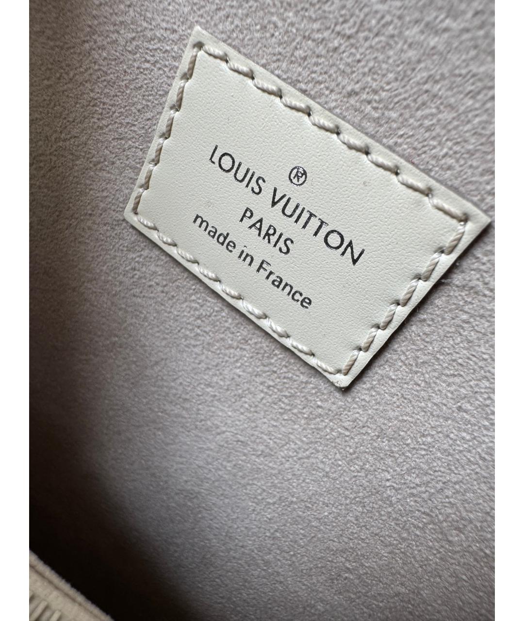 LOUIS VUITTON Белая кожаная сумка с короткими ручками, фото 7
