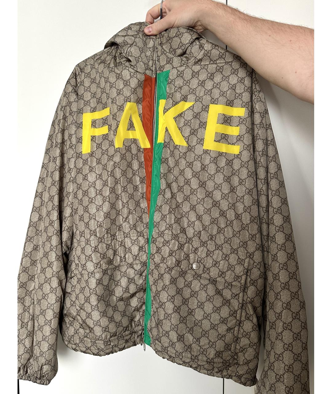 GUCCI Бежевая полиамидовая куртка, фото 3