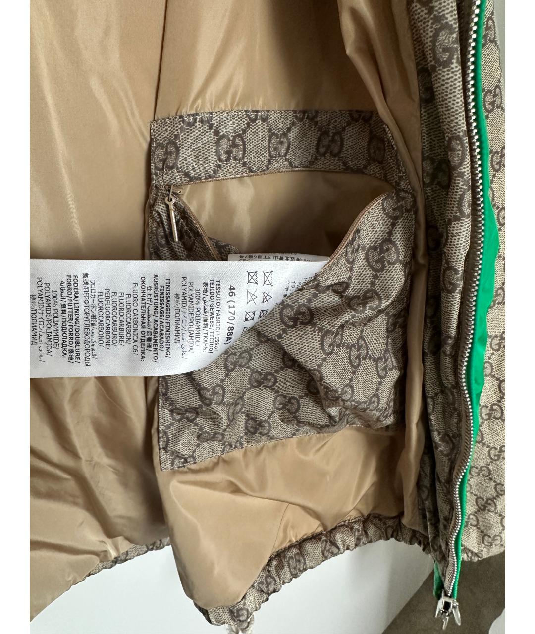 GUCCI Бежевая полиамидовая куртка, фото 6