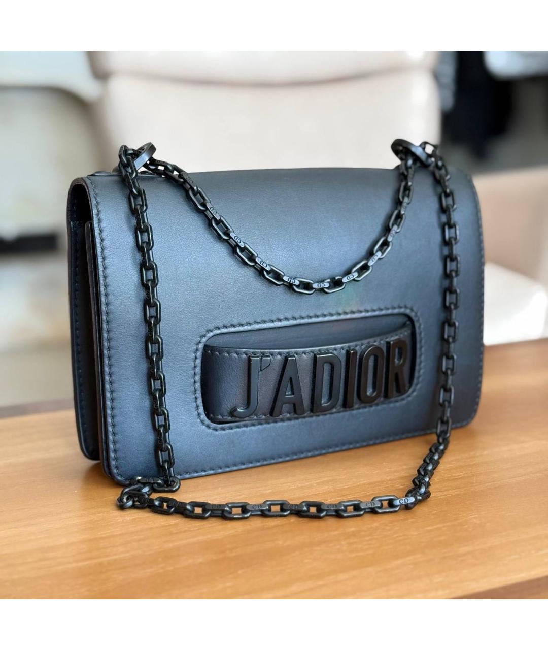 CHRISTIAN DIOR Черная кожаная сумка через плечо, фото 3