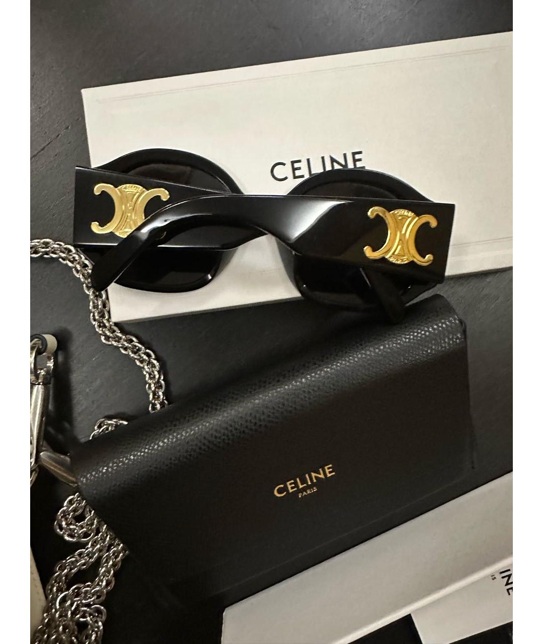 CELINE Черные пластиковые солнцезащитные очки, фото 4