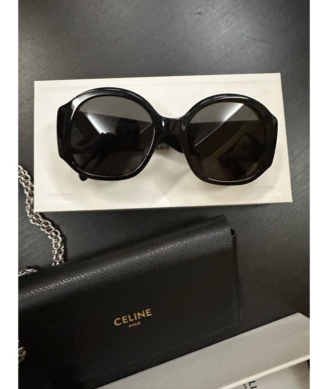 CELINE Черные пластиковые солнцезащитные очки, фото 3
