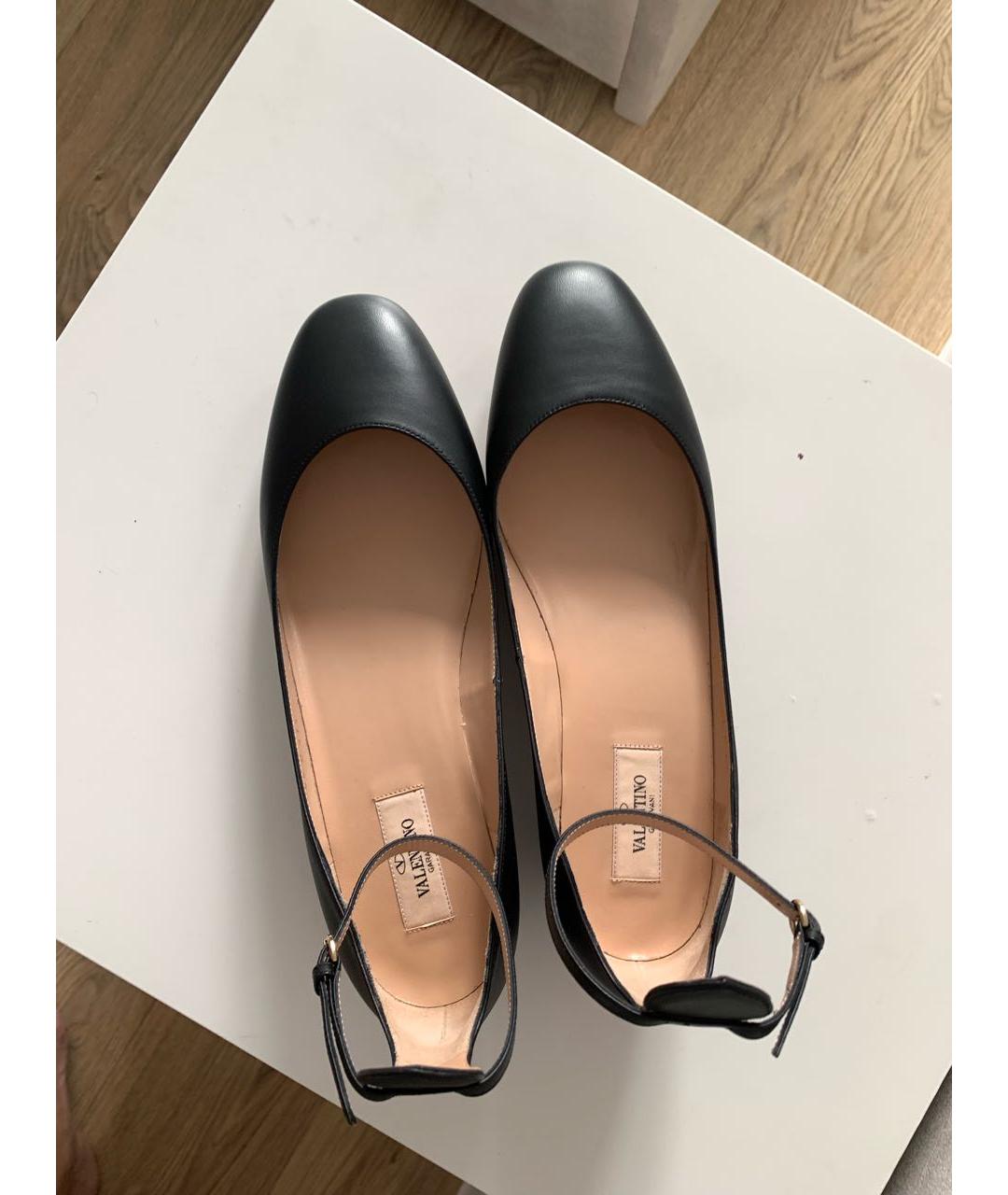 VALENTINO Черные кожаные туфли, фото 4