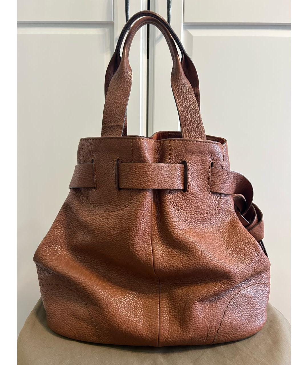 LANCEL Коричневая кожаная сумка тоут, фото 3