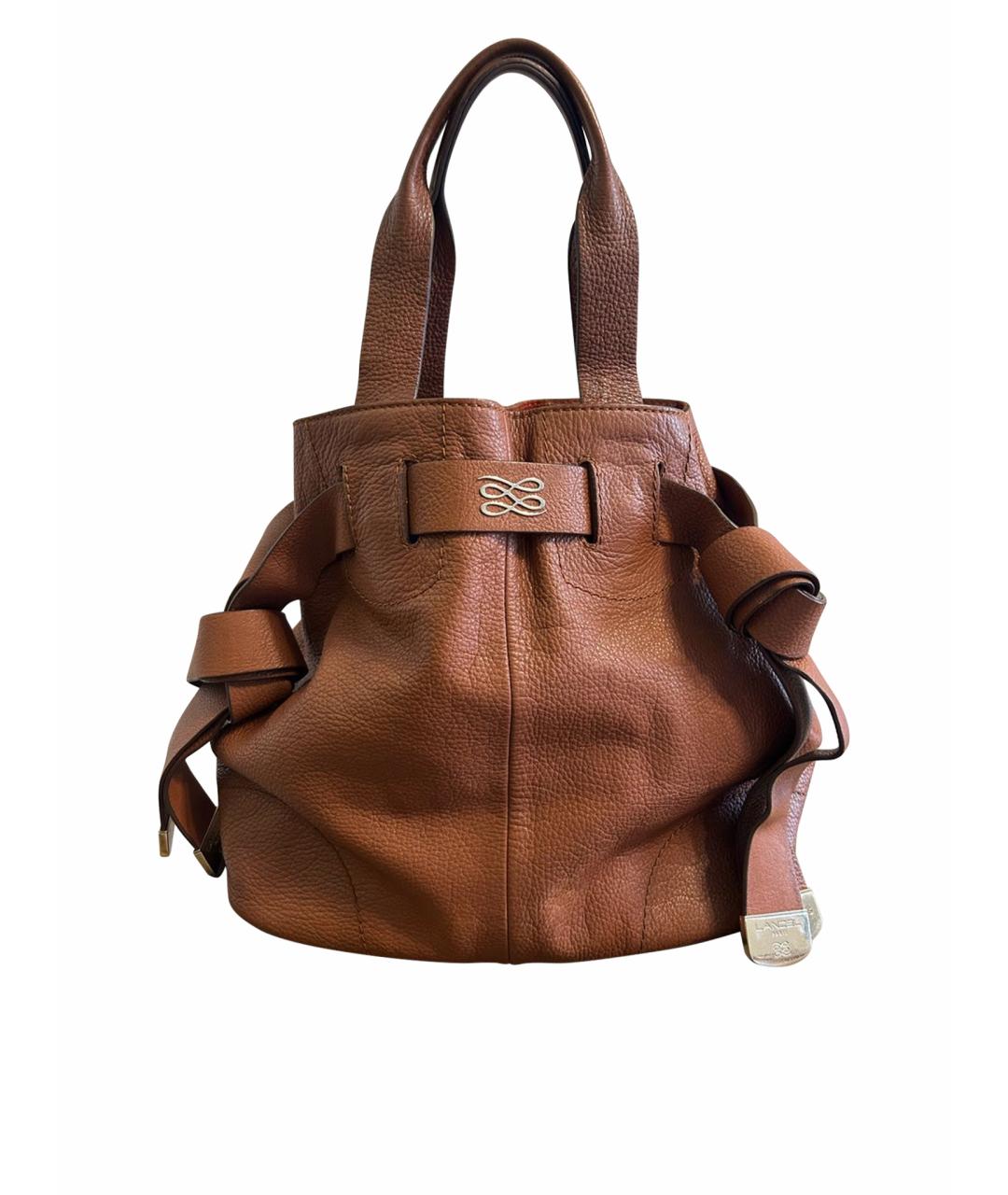 LANCEL Коричневая кожаная сумка тоут, фото 1