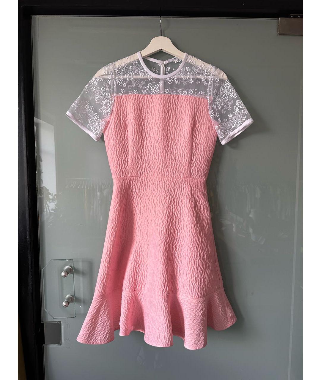 Carven Розовое полиэстеровое коктейльное платье, фото 7