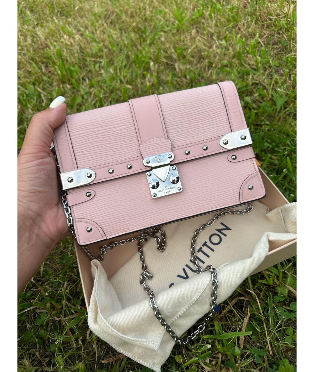 LOUIS VUITTON Розовая кожаная сумка через плечо, фото 3