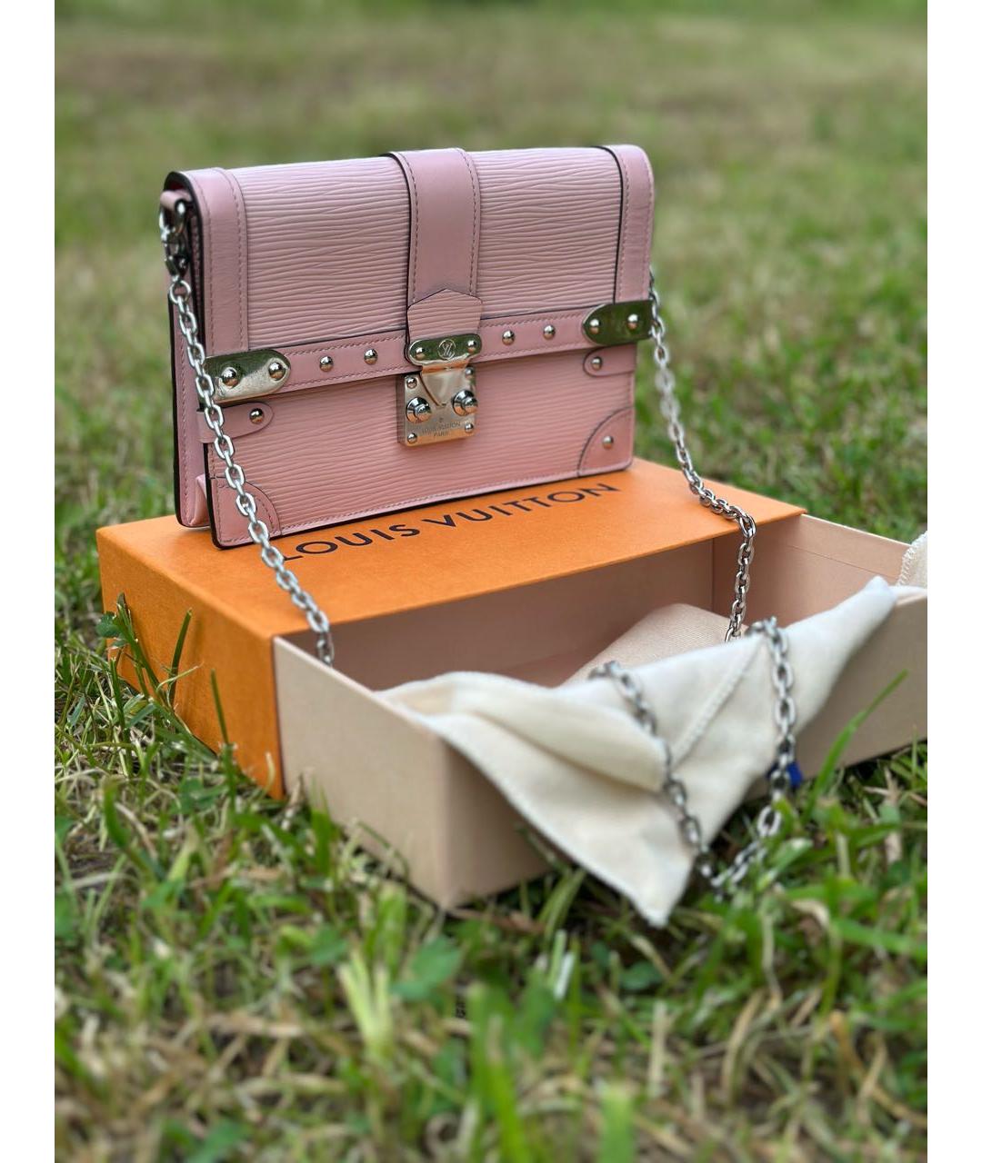 LOUIS VUITTON Розовая кожаная сумка через плечо, фото 2