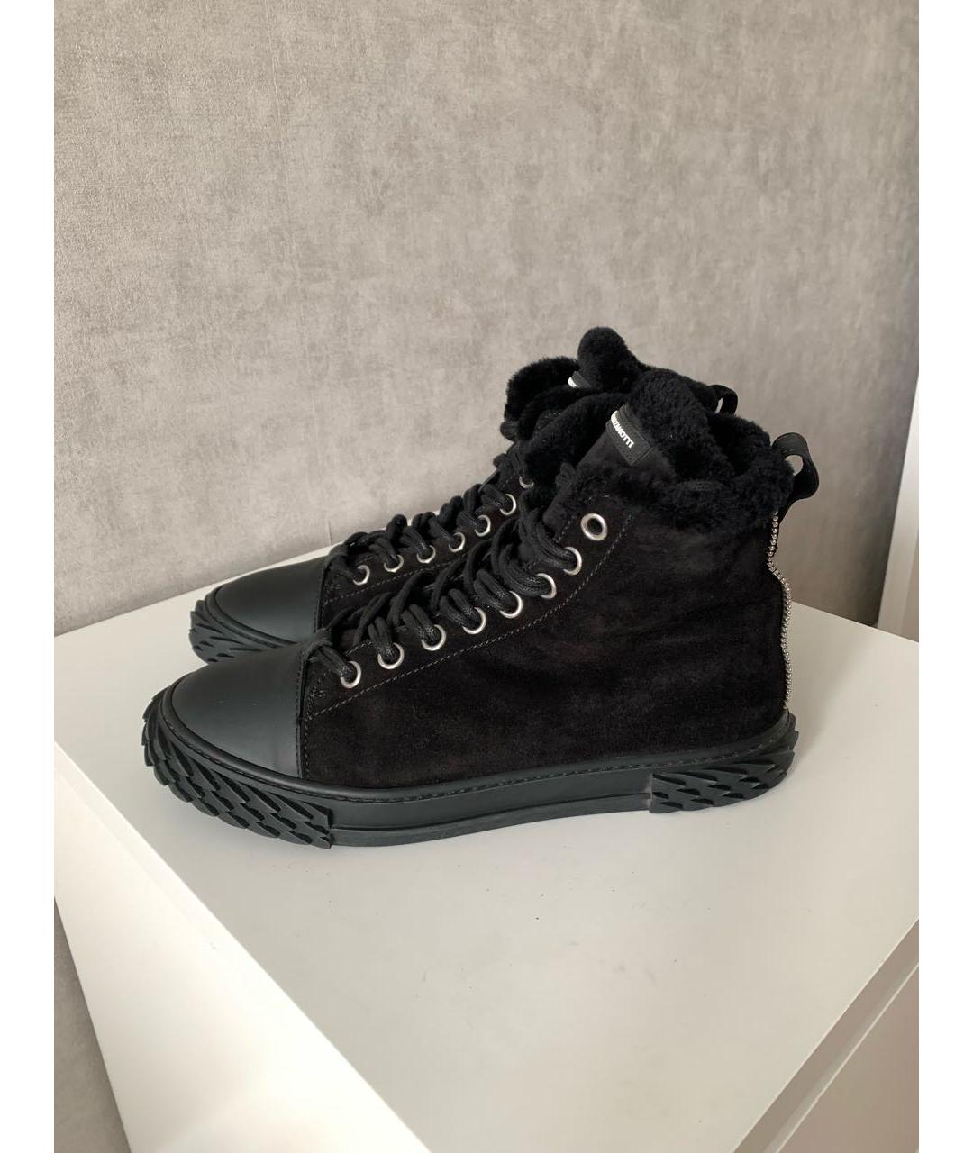 GIUSEPPE ZANOTTI DESIGN Черные замшевые ботинки, фото 2