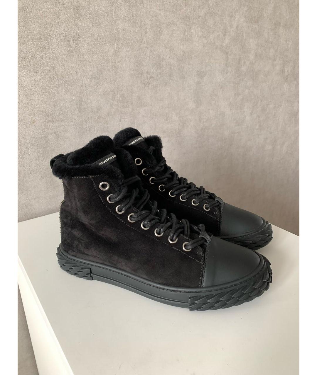 GIUSEPPE ZANOTTI DESIGN Черные замшевые ботинки, фото 9
