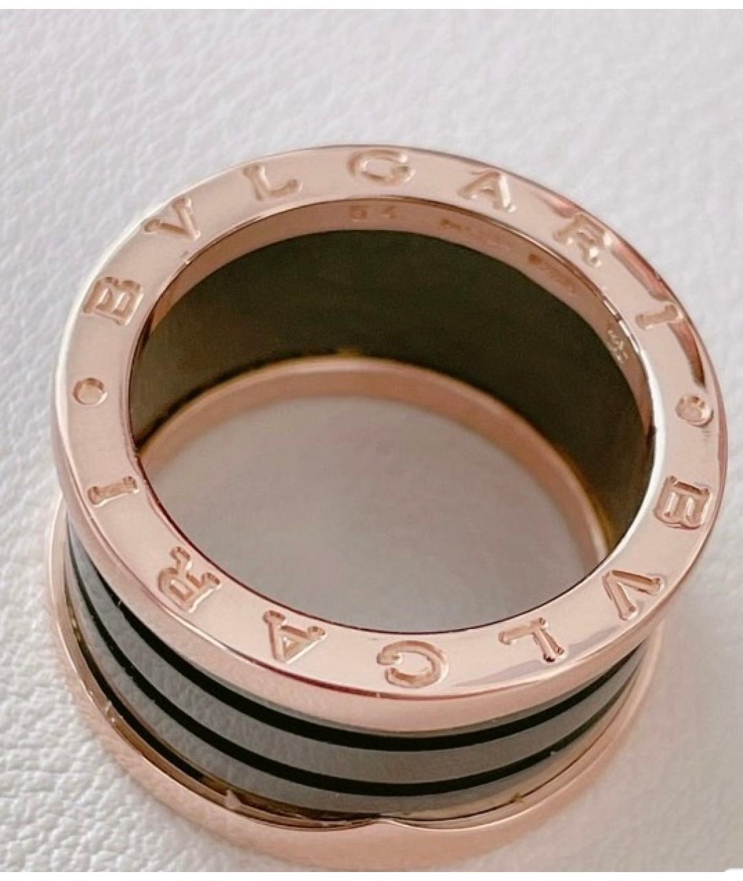 BVLGARI Черное кольцо из розового золота, фото 3