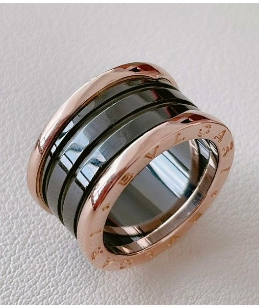 BVLGARI Черное кольцо из розового золота, фото 2
