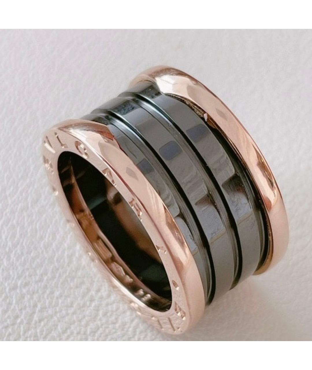 BVLGARI Черное кольцо из розового золота, фото 5